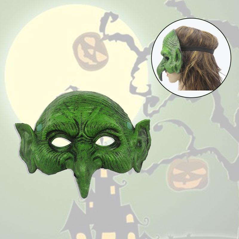 Realistic Green Witch Mask Halloween Easter Carnival Party Role Props Cosplay