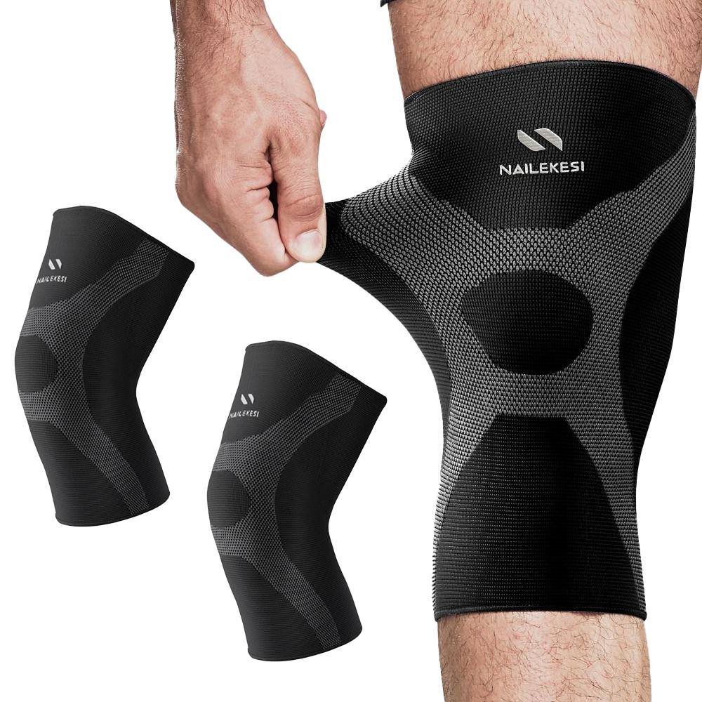 1 Paio Taglia Larga Ginocchiera Supporto Manica Compressiva Per Corsa Escursionismo Pallacanestro Artrite Lca Lesione Meniscale Sollievo