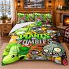 Piante vs. Set Biancheria da Letto con Fantasia Zombie 3 Pezzi Lenzuolo e Federe per Camera da Letto Interna