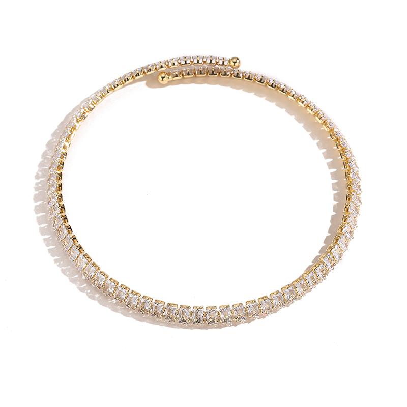 

18K Gold Plated Brass Cubic Zirconia Necklace Ice Crystal Transparent Luxury Elegant Fashion Zircon Gift For Women Other