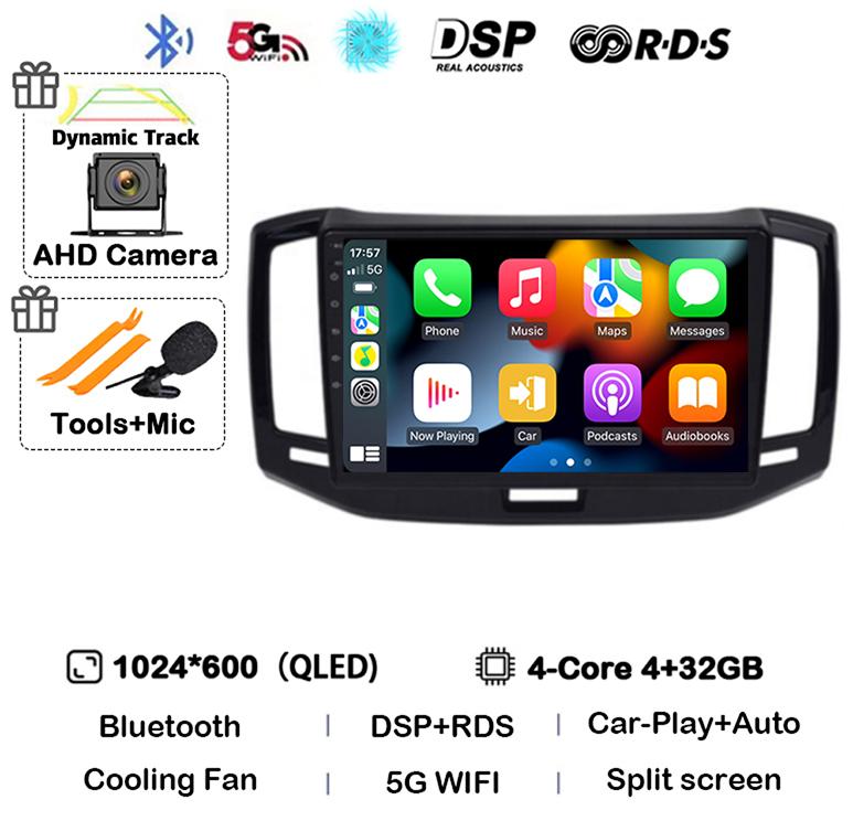 Android 14 Auto CarPlay WiFi+4G Autoradio GPS Für Chery E3 2013 2014 2015 2016 2017 Multimedia Video Player 360 Kamera Head Unit