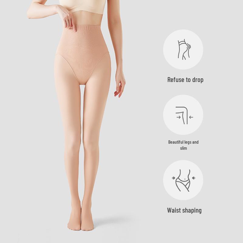 High Waist Slimming Nude-Look Fleece Leggings for Tall Women – Spring/Autumn