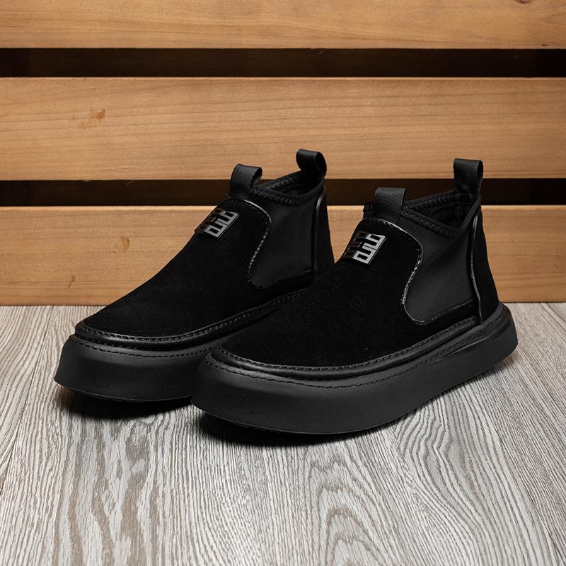 2025 Direktlieferung erste Schicht Rindsleder Freizeitschuhe neue High-Top Herrenschuhe atmungsaktive koreanische Version Herrenlederschuhe