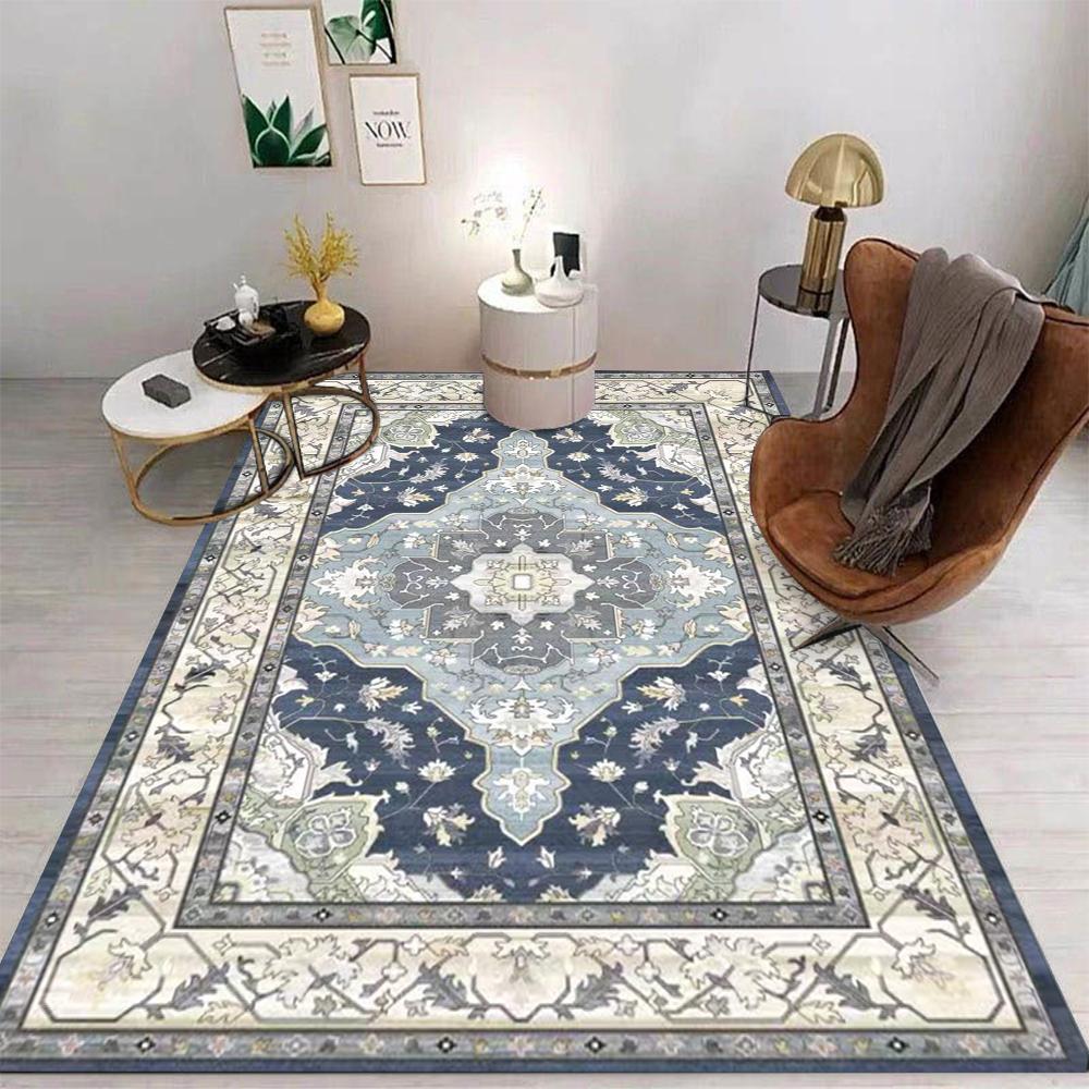 Klassischer böhmischer Stil Retro Teppich Wohnzimmer Sofa Schlafzimmer Arbeitszimmer Küche Eingang Matte Rutschfest Leichter Luxus Heimdeko Matte