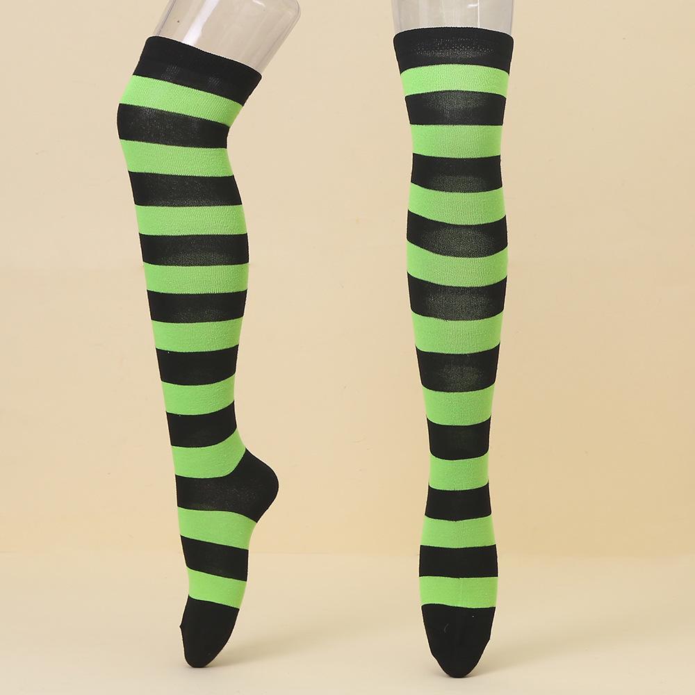 European & American Halloween Christmas Striped Over-the-Knee Socks for Women's Cosplay