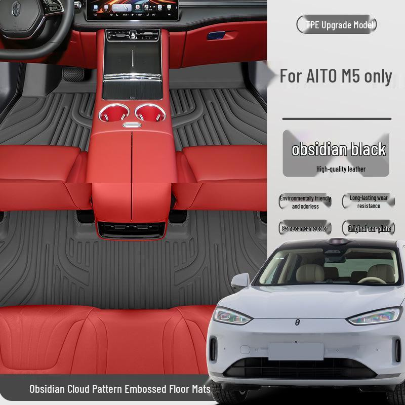 Waterproof, Dustproof Anti-Slip Double-Layer Floor Mats for AITO M5 - Eco-Friendly Car Interior Pedal Accessories