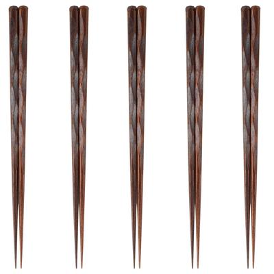 Happy Set of Made of Made In PID6221 J-kitchens Chopsticks, 5, Wood, Japan,