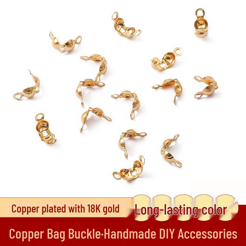 

20 pcs 18K Gold Double-Sided Clasp Bead Chain End Cap for DIY Jewelry Making