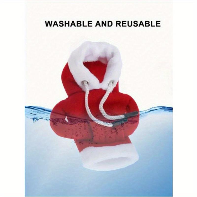 1pc Red Santa Claus Car Gear Shift Knob Cover, Fashion Mini Hoodie Sweatshirt Fit For Car Gear Shift Knob