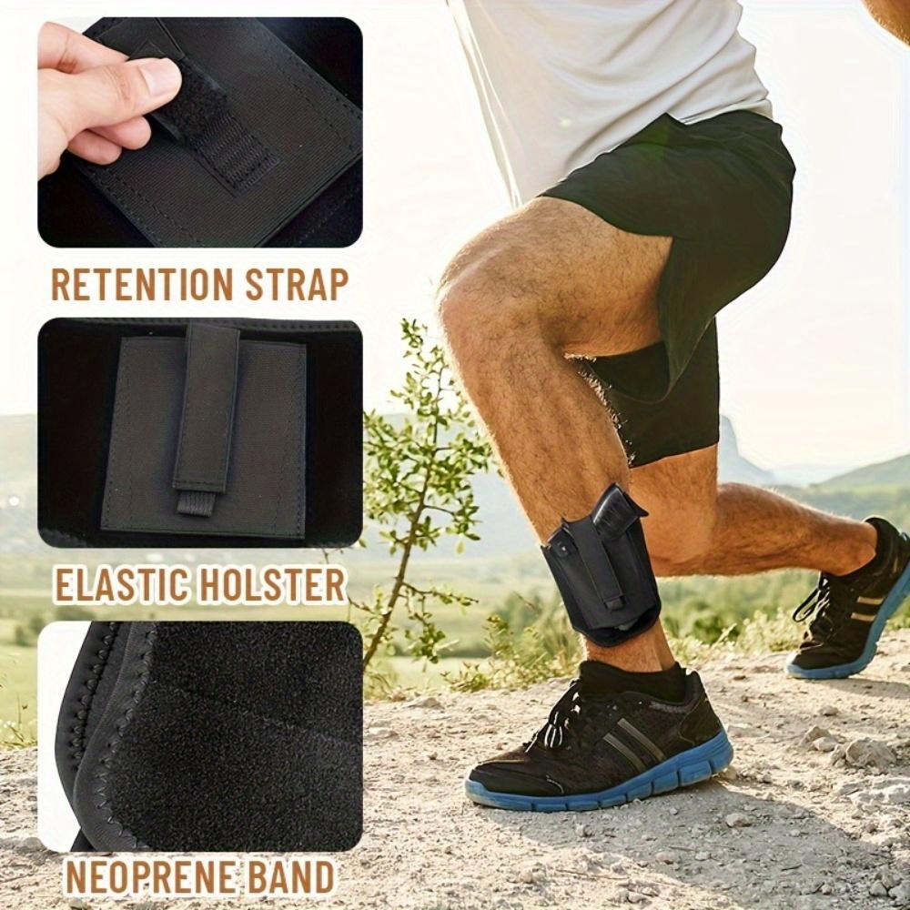 Neoprene Ankle Holster With Padding For Concealed Carry, Spare Magazine Pouch & Extra Elastic Secure Strap For Concealment For Women Men