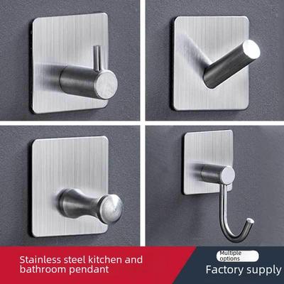 304 Stainless Steel Punch-Free Sticky Hook for Kitchen and Bathroom