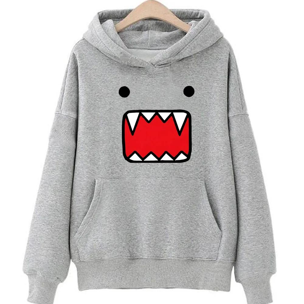 Domo Kun Print Sweatshirts Japanese Anime Clothing Graphic Hoodies Female/male Prevalent Sudaderas Autumn Winter Fleece Pullover