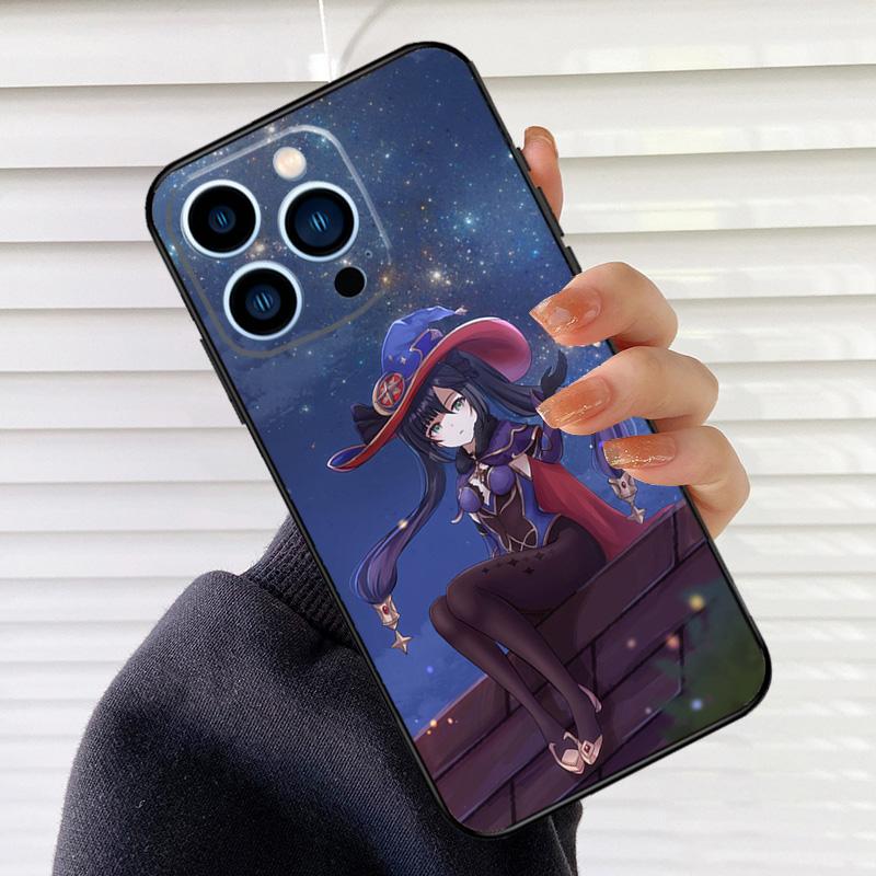 

Genshin impact Mona Case For iPhone 16 15 13 14 Pro Max 12 Mini 11 14 Pro Max X XS XR Plus Soft Cover Coque iPhone 16