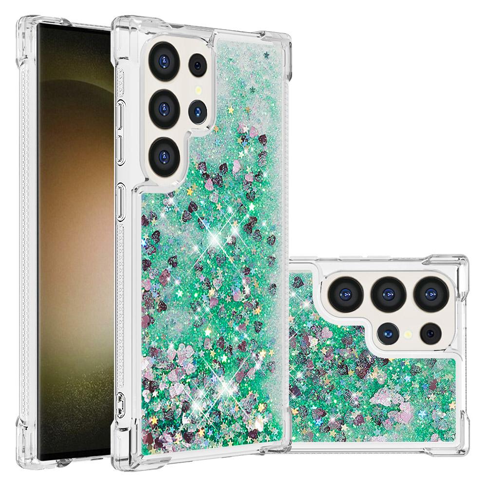 Bling Glitter Liquid Quicksand Phone Case For Samsung Galaxy S25 Edge S24 S23 S22 Ultra S21 Plus S20 FE 5G Anti Fall Clear Cover