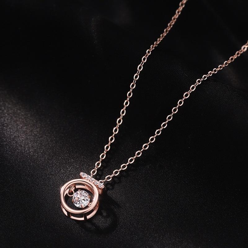 S925 Sterling Silver Beating Heart Necklace Women's Versatile Premium Smart Clavicle Chain