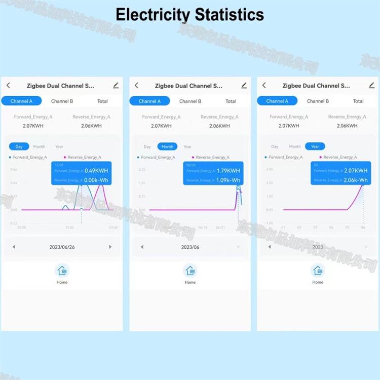 Tuya Smart Dual Channel Electricity Meter with WIFI/Zigbee & CT Transformer