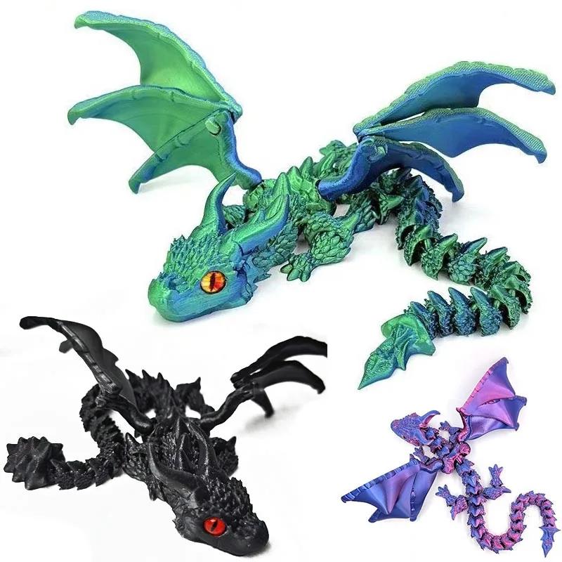 Non-Toxic 3D -Gedruckter Flying Dragon Mit Geflgeltem Figur Mobilen Joint Fidget Toy Rotation Office Aktienmarkt Erwachsener Oramentkinde