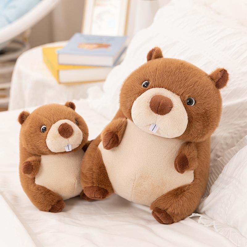 2030Cm Çizgi Film Dolgulu Şişko Dağ Sıçanı Peluş Oyuncak Yumuşak Çizgi Film Hayvan Oturan Peluş Doğum Günü Erkek Hediye