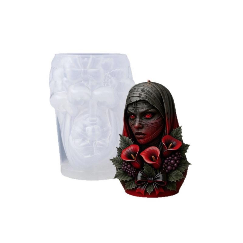 

Detailed Bandage Face Sculpture Silicone Mold For Candle Making And Artistic Creation Home Deck Candle Making Cast 1