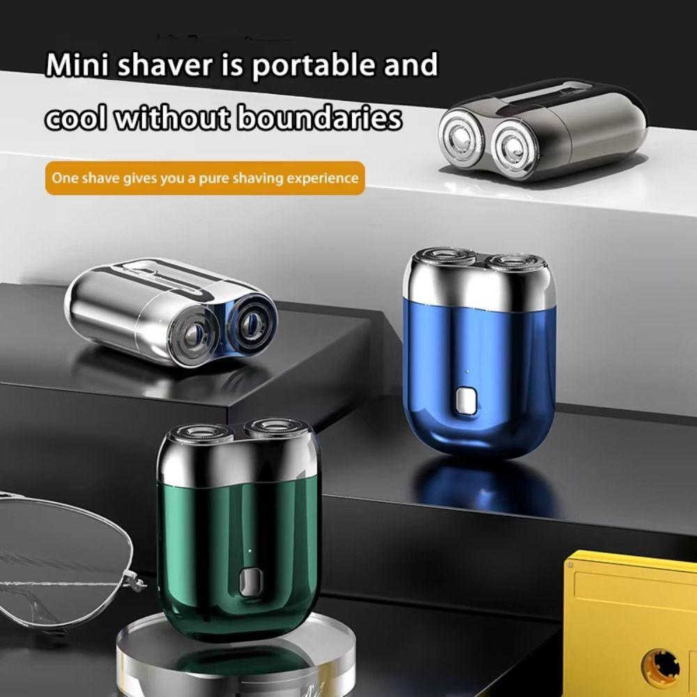 Double Head Electric Shaver Type-C Charging Men's Beard Trimmer Face Hair Remover Tool Travel Use