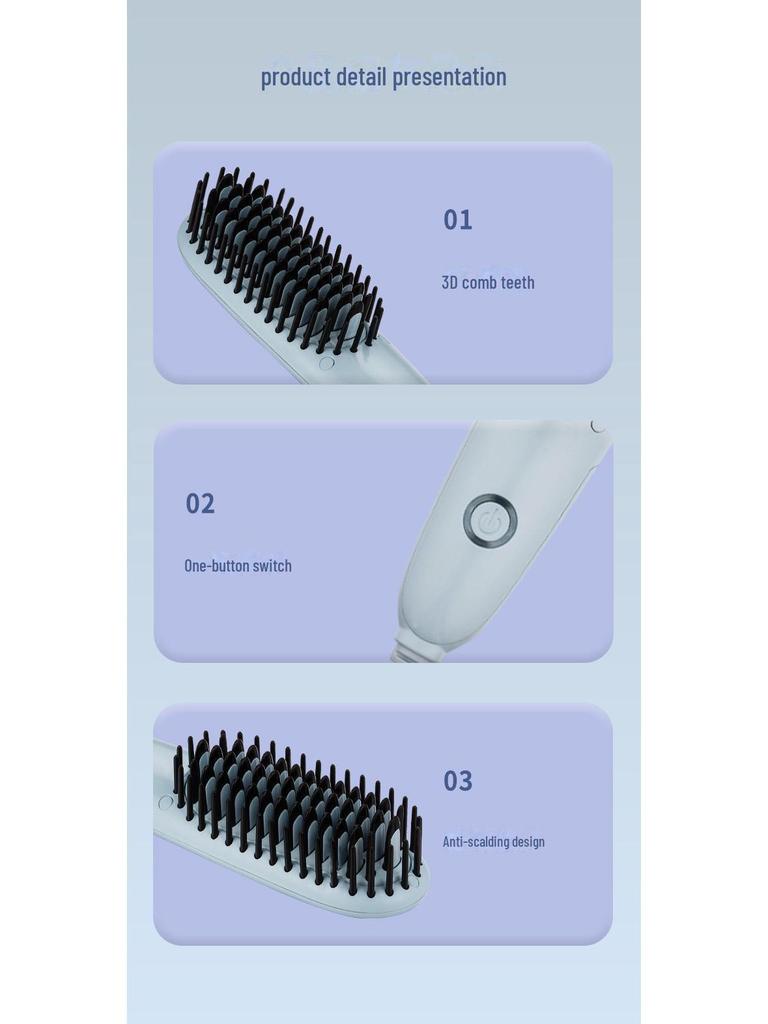 Mini Portable Dual-Purpose Hair Straightening and Curling Comb - Gentle On Hair