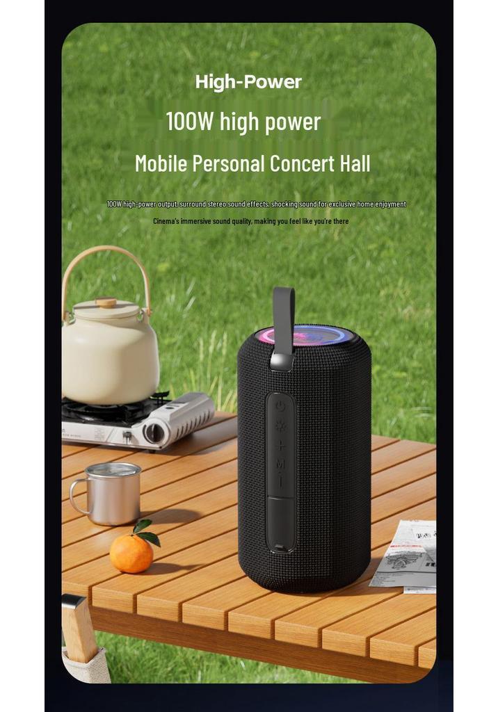 T67 Waterproof Outdoor Bluetooth Speaker with High-Quality Sound for Camping and Cycling