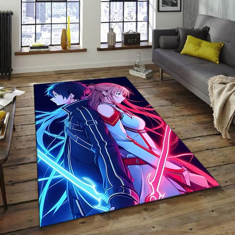 1pc Sword Art Online1 Design Area Rug - Non-Slip, Soft & Cozy Floor Mat for Living Room, Bedroom, Office - Indoor/Outdoor Decorative Carpet