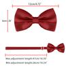 [Allegra K] Bow Tie, Formal Bow Tie, Ribbon, Wedding, Entrance Ceremony, Adult, Adjustable, Solid Color, Men's, Wine Red, Free Size