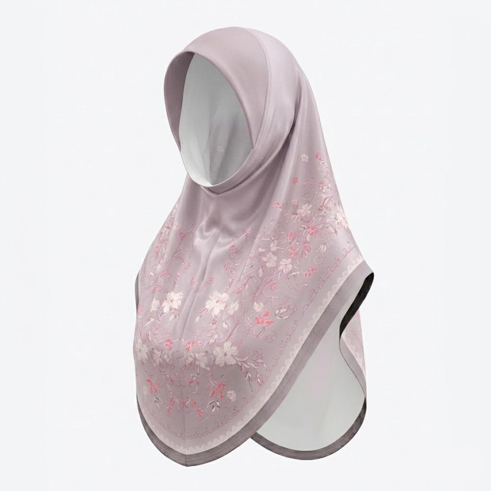 Cotton Eid Al-Fitr Long Floral Turban Adjustable Hijab Head Wrap Ethnic