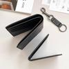 Men's Embossed Cowhide Bifold Wallet with Card Holder & Keychain