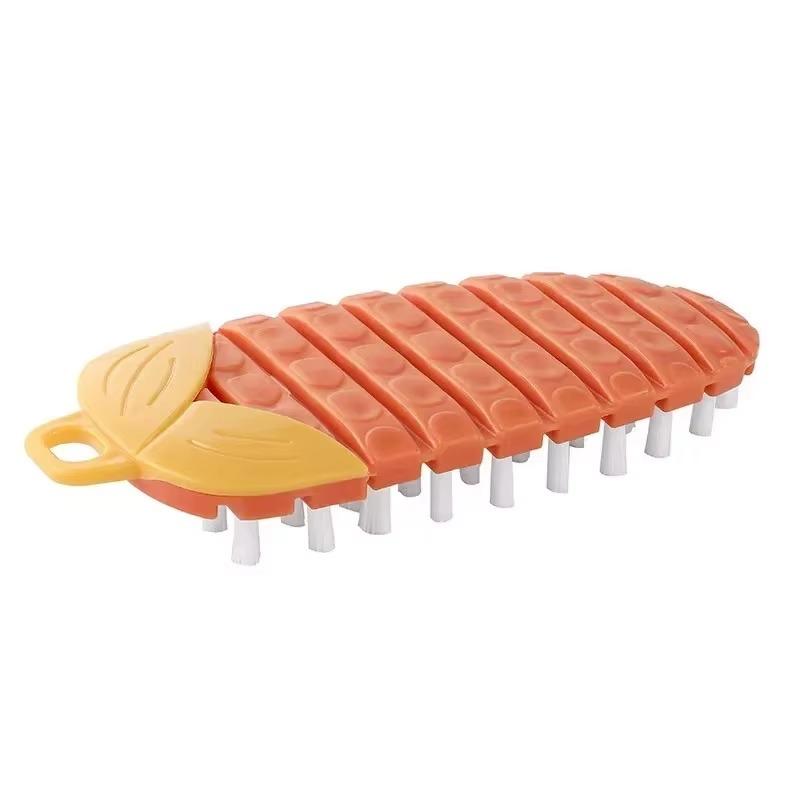 Carrot Brush Kitchen Cleaning Tool Silicone Dishwashing Brush Crevice Brush Fruit and Vegetable Cleaning Brush Bendable Brush