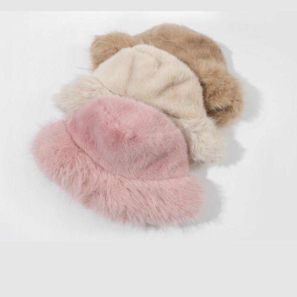 Warm Artificial Fur Hat Fluffy Hat Winter Cap Personality Beanie Hat  Outdoor