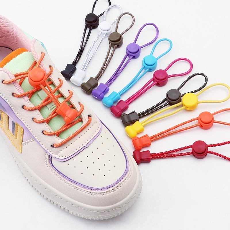 2Pair Elastic shoelaces Without Ties Lock Shoelace sneakers No Tie Shoe laces Kids Adult round Quick laces Shoe accessories