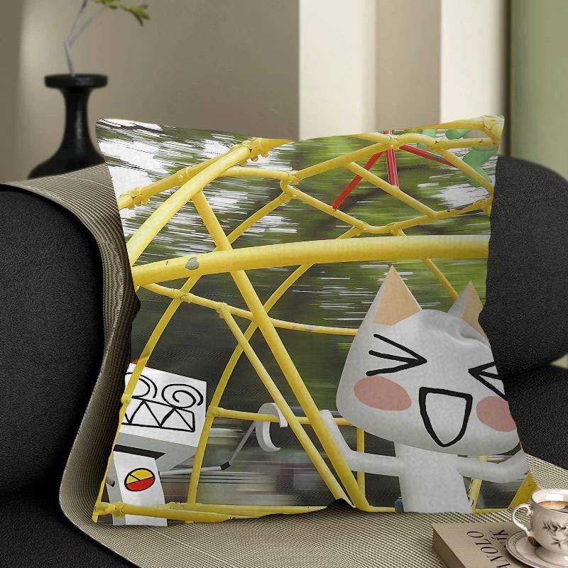 Babaite Inoue Toro CUTE Cat Personalized Picture Text Home Decorative Pillows Household Gifts 45x45cm
