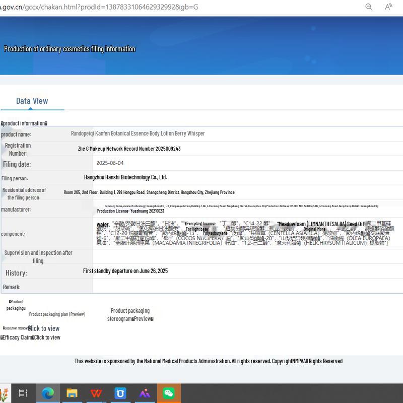 Runpei Fuqi Berry Secret Body Lotion 250ml