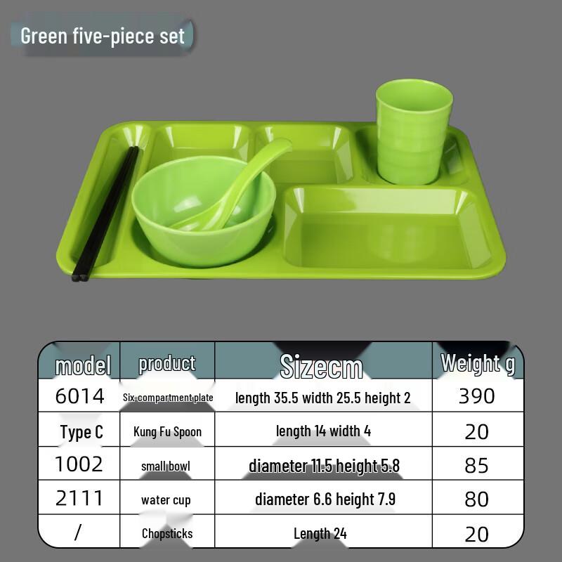 Melamine Partitioned Lunch Tray Set