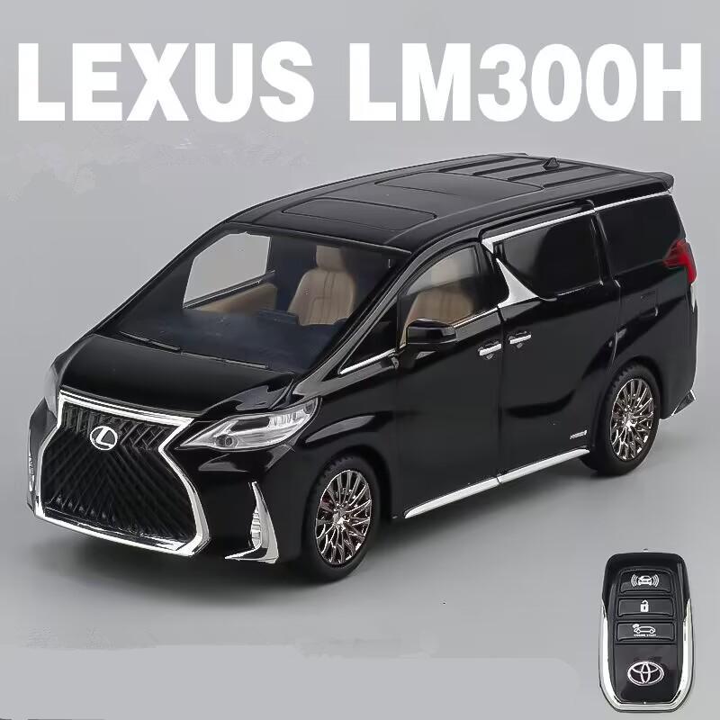 

1:24 Lexus LM300 MPV Alloy Car Model Diecast Metal Vehicles Car Model High Simulation Sound and Light Children Toy Gift With Key чёрный