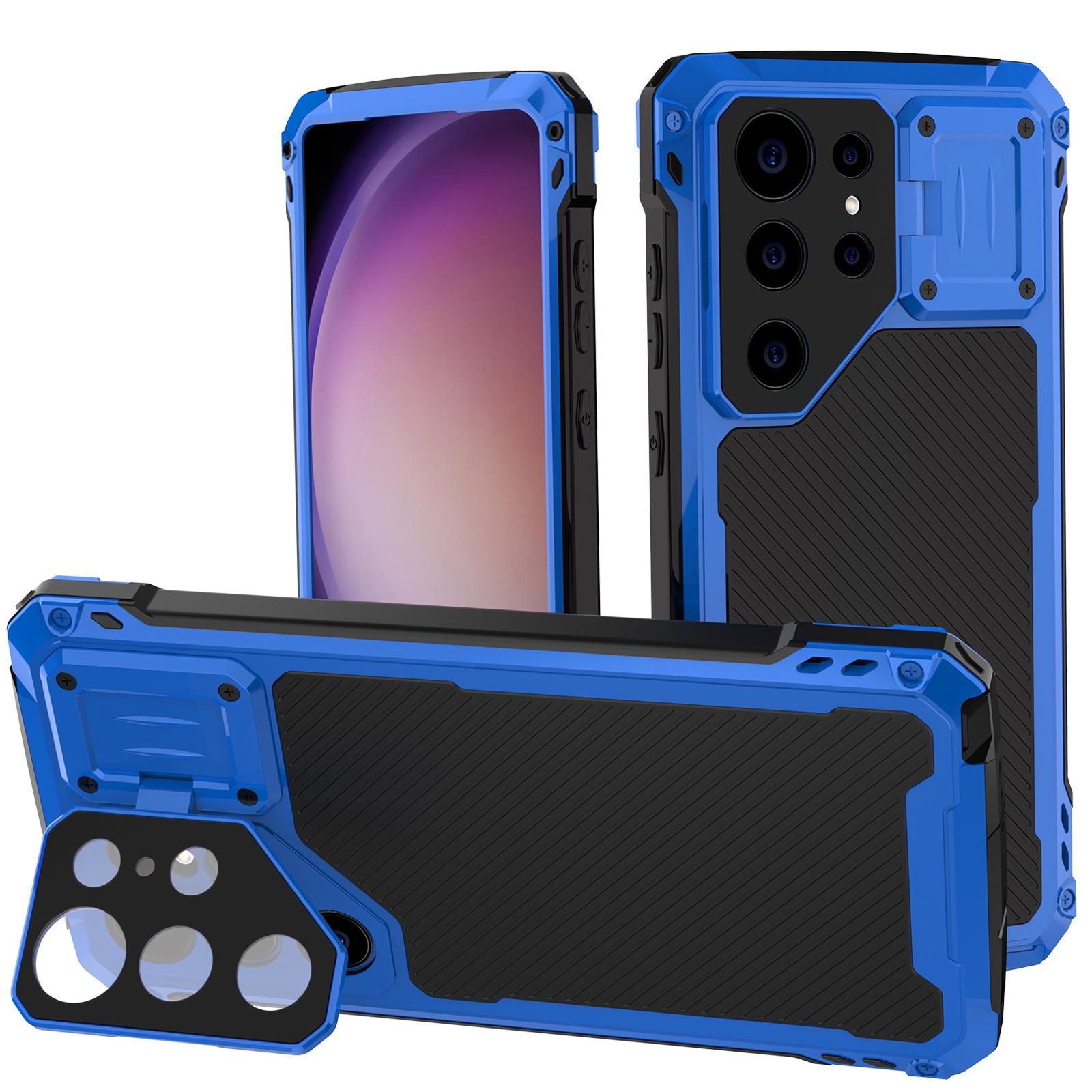 

Магнитный чехол-подставка Silver Shield для Samsung S23 Ultra - Силикон, Металл, Ударопрочный, Тройная защита Samsung S23 Ultra синий