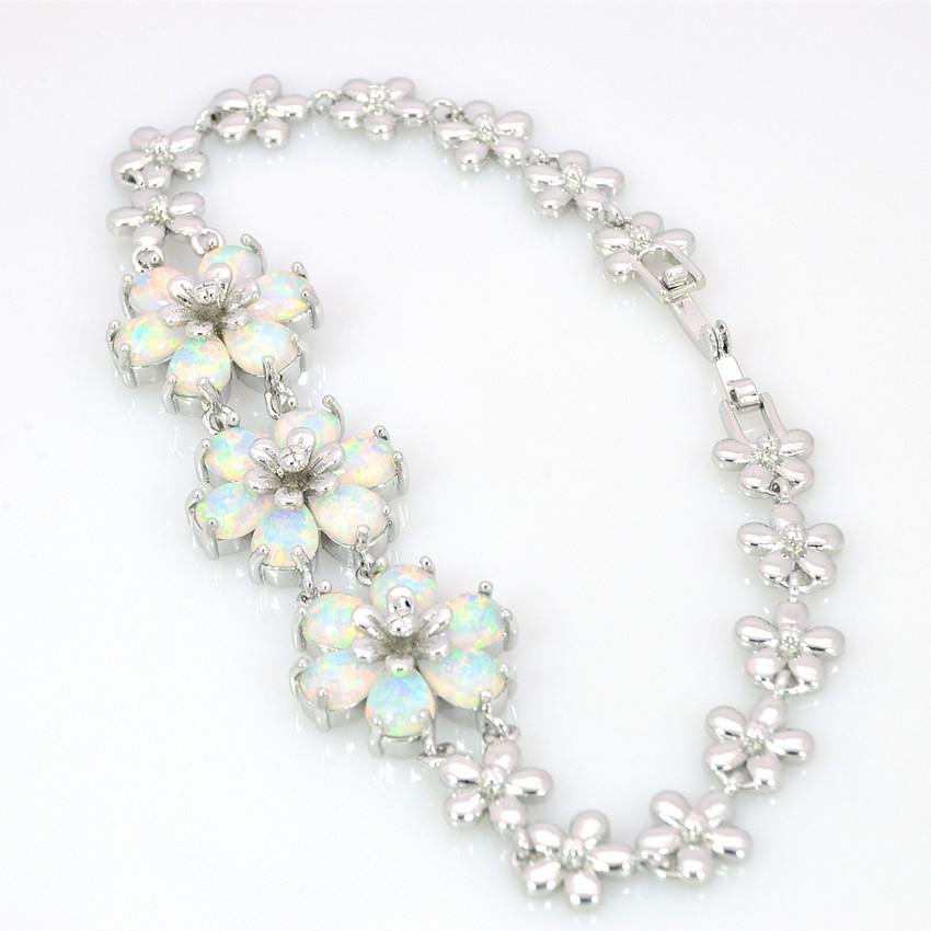 Hawaiian Floral Opal Bracelet: Fashionable Gemstone Jewelry