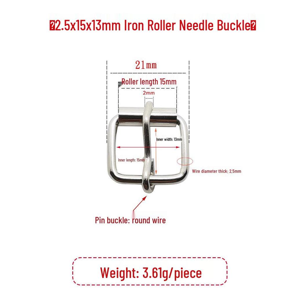 Fivela de Rolo Ajustável de Ferro Prateado para Mochilas e Bolsas