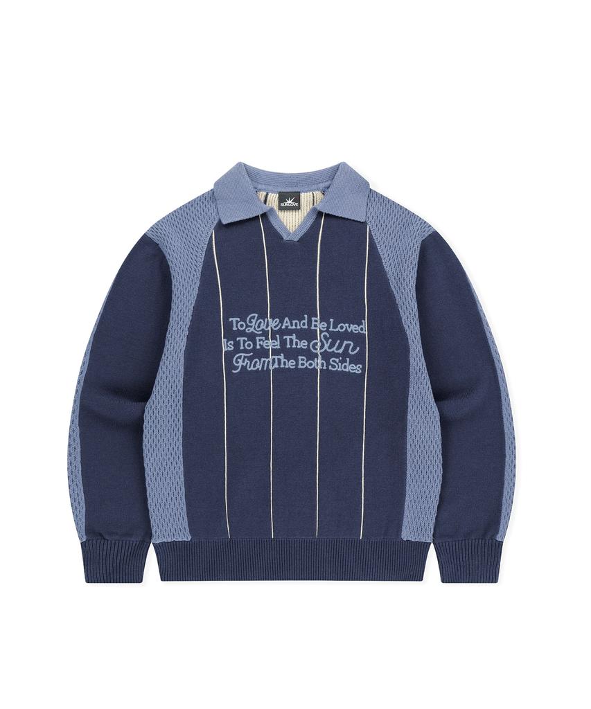 Sun Love Script Knit Jersey Navy