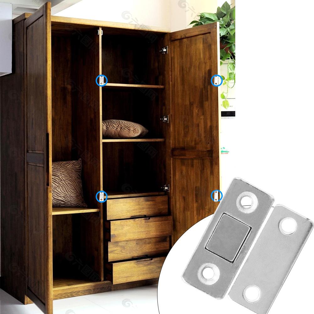 10Pcs Stainless Steel Cabinet Door Magnet Sliding Door Suction Magnetic Door Catch