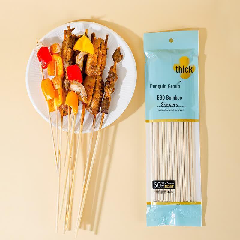 Penguin Group Disposable BBQ Bamboo Skewers 60 Pieces (0.4x30cm)