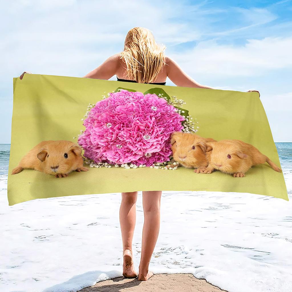 Meerschweinchen Super Weiches Strand-Schnelltrocknendes Badetuch Großes Saugfähiges Handtuch-Decke Geeignet für Outdoor-Reisen Camping Schwimmen