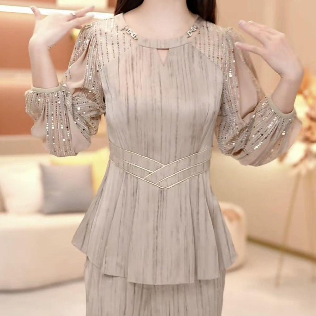 Elegant High-End Two-Piece Set: Slimming Top & Pants for Women, 2025 Spring Collection