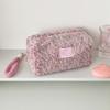 Soft Faux Hair Handheld Makeup Storage Pouch Large Capacity Leopard Pattern Cosmetic Case For Gym Skincare Products