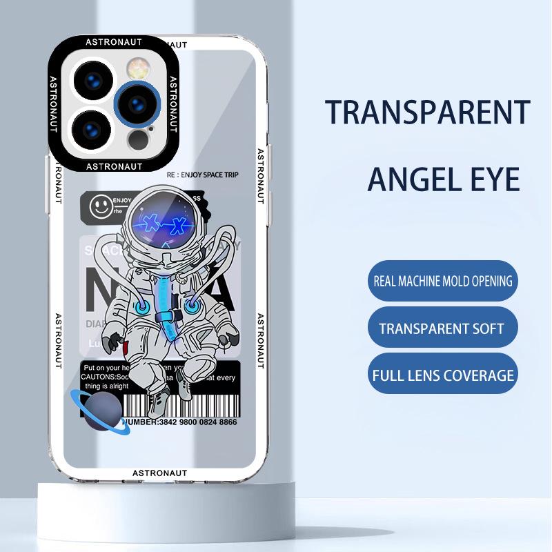 

Прозрачный противоударный чехол для Apple 15Pro Max, 12, 11, 14, X/XR с дизайном «ангельские глазки». iPhone 14 Pro Max