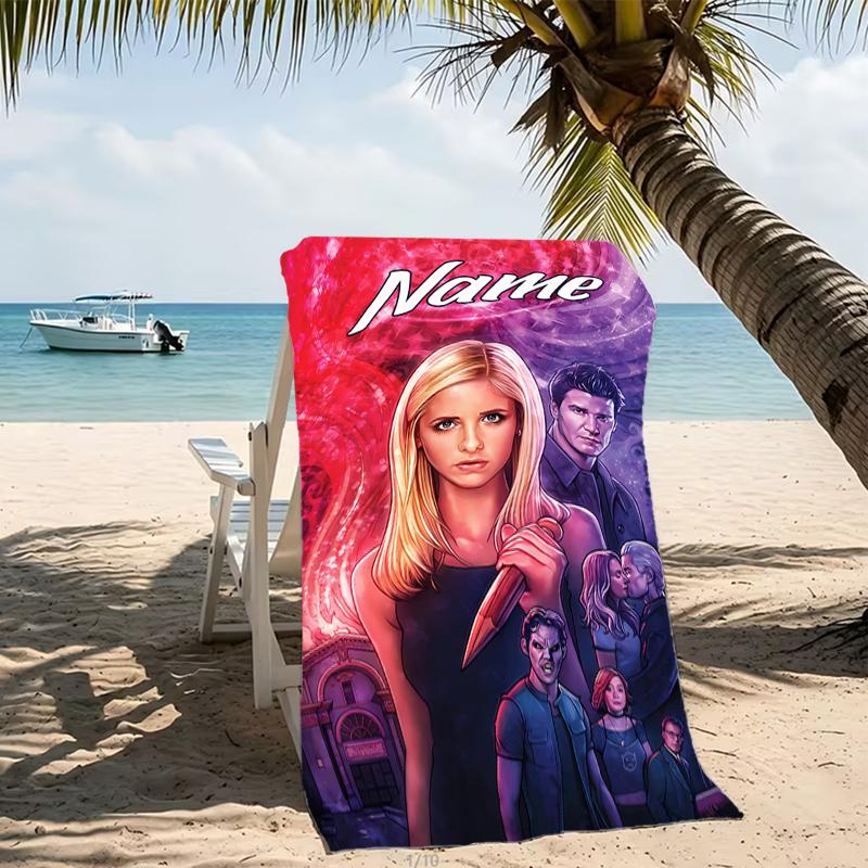 Customizable personalized beach towels Buffy the Vampire Slayer themed designs.Suitable for the beach, yoga, sports;ideal as beach accessories
