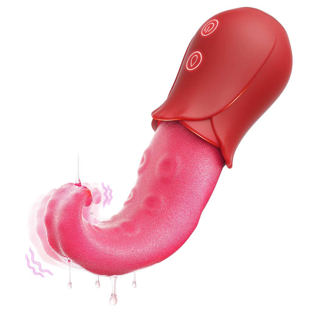 Realistic Licking Tongue Sucking Rose Vibrator for Women Nipples Clitoral Stimulation Female Masturbation Sex Toys for Women