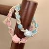 Farbiges Seil handgewebtes Keramikarmband schlichtes und niedliches KT-Katzen-Design Armband Mode süßer College-Stil Schmuck Frauen